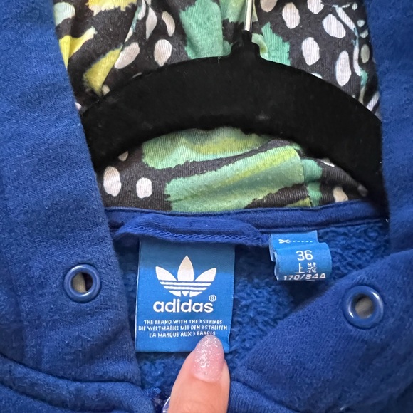 Adidas hoodie sweatshirt jacket blue women size M - Picture 5 of 5